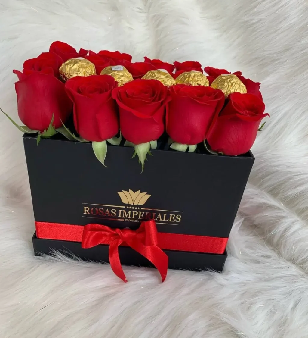 Caja 15 rosas y 5 ferrero
