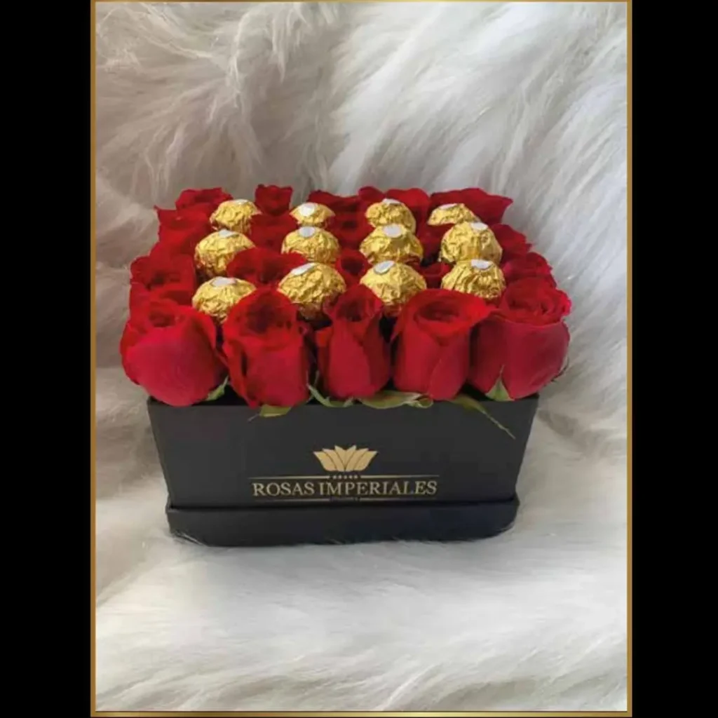 Caja 20 rosas y 12 ferrero