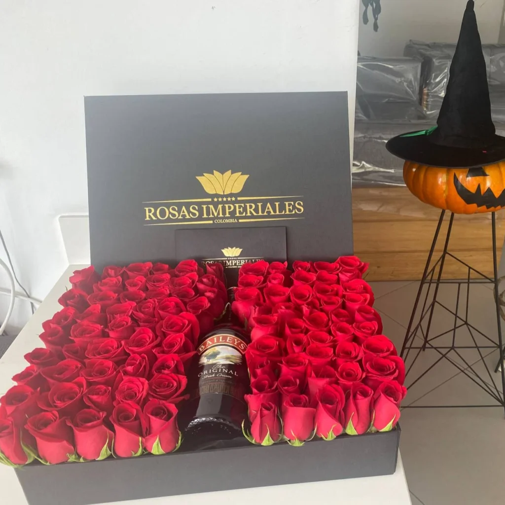 Caja plana XL con botella baileys