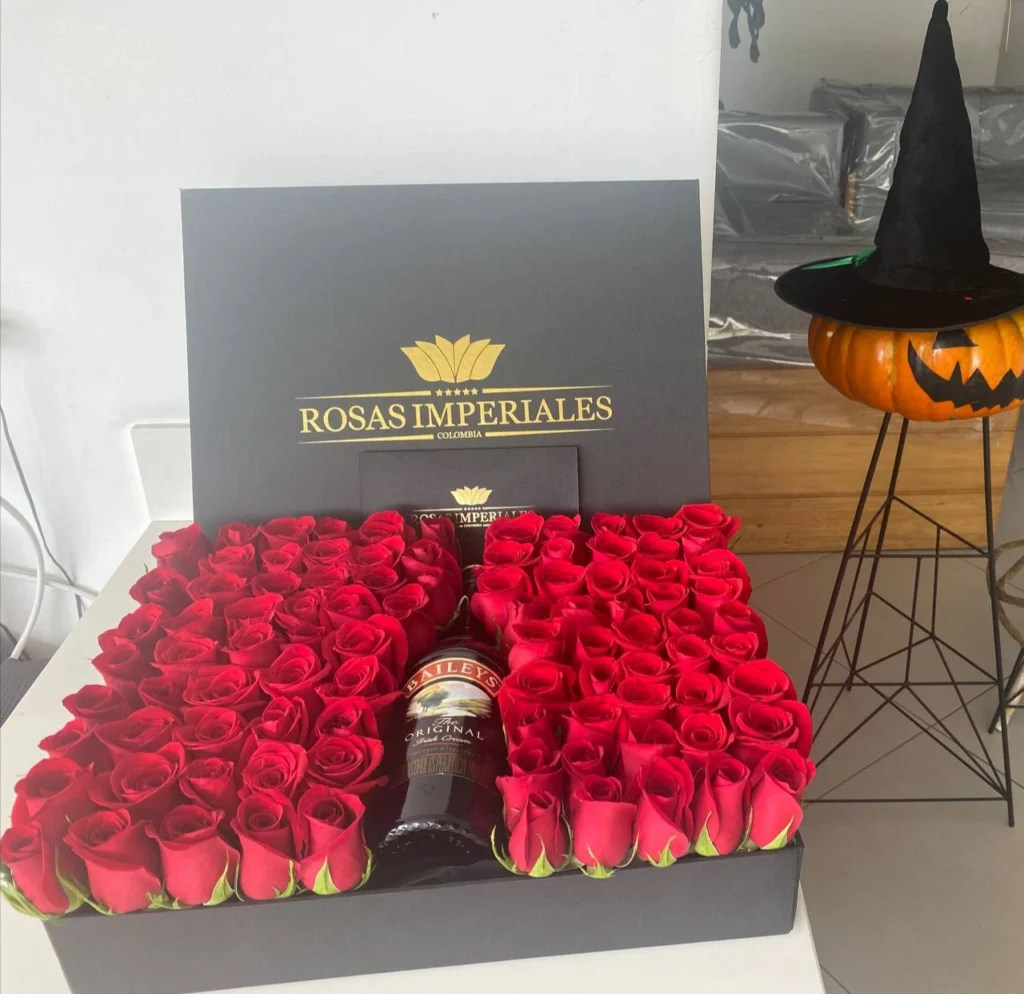 Caja plana XL con botella baileys
