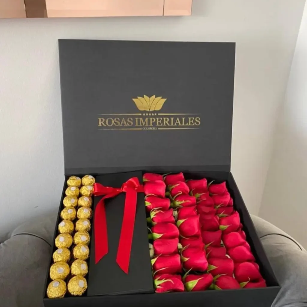 Estuche 32 rosas y 18 ferrero