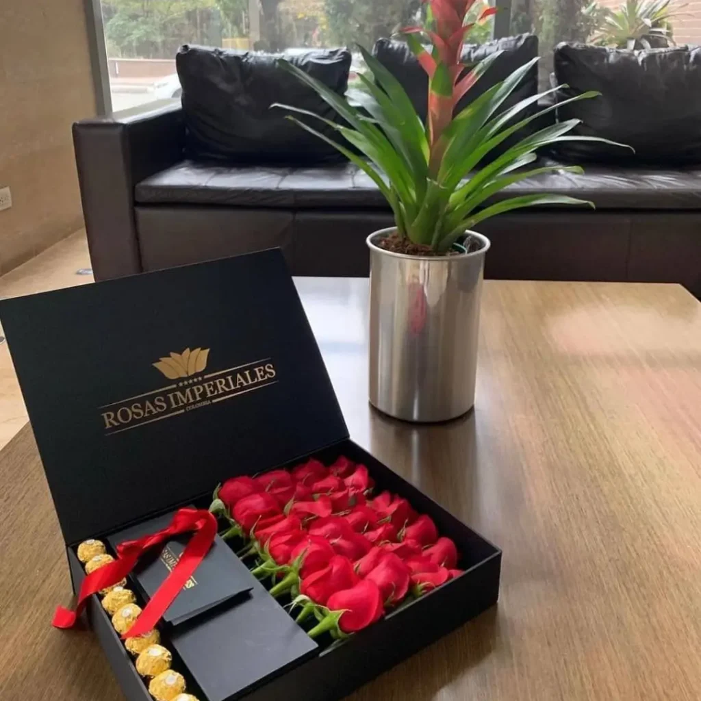 Estuche 32 rosas y 9 ferrero